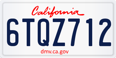 CA license plate 6TQZ712