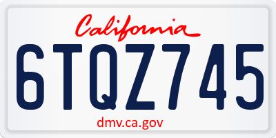 CA license plate 6TQZ745