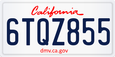 CA license plate 6TQZ855