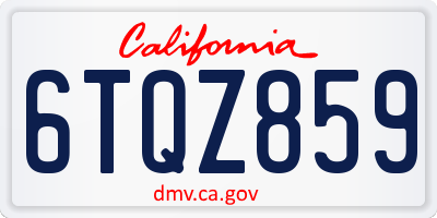 CA license plate 6TQZ859