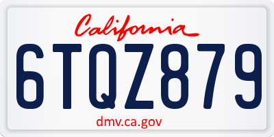 CA license plate 6TQZ879