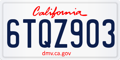 CA license plate 6TQZ903