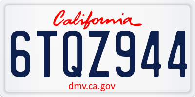 CA license plate 6TQZ944