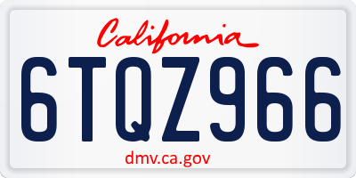 CA license plate 6TQZ966