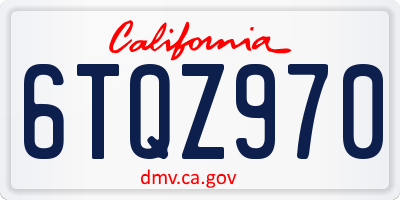 CA license plate 6TQZ970