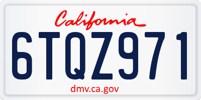 CA license plate 6TQZ971