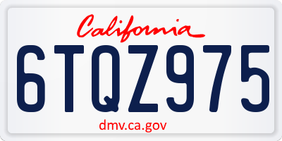 CA license plate 6TQZ975