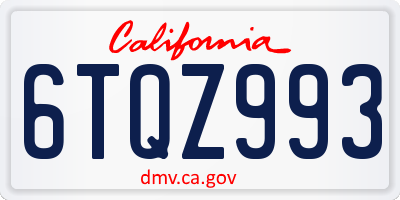 CA license plate 6TQZ993