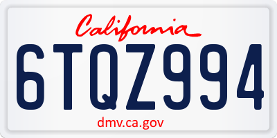 CA license plate 6TQZ994