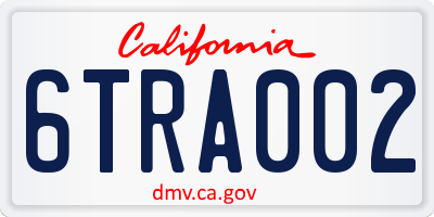 CA license plate 6TRA002