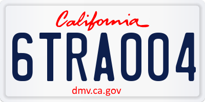 CA license plate 6TRA004