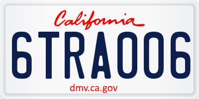 CA license plate 6TRA006