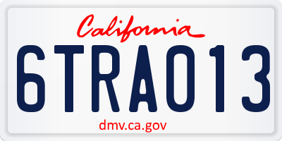CA license plate 6TRA013