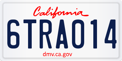 CA license plate 6TRA014