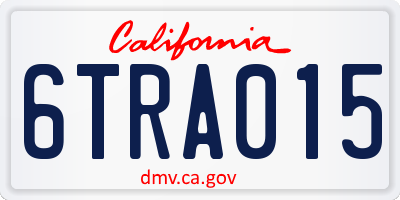 CA license plate 6TRA015