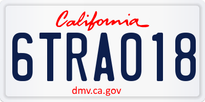 CA license plate 6TRA018