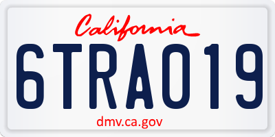 CA license plate 6TRA019