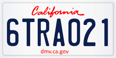 CA license plate 6TRA021