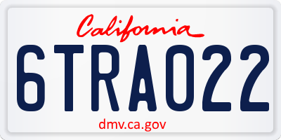 CA license plate 6TRA022