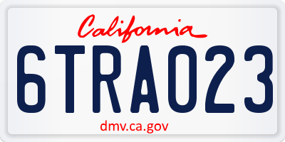 CA license plate 6TRA023
