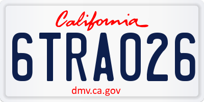 CA license plate 6TRA026