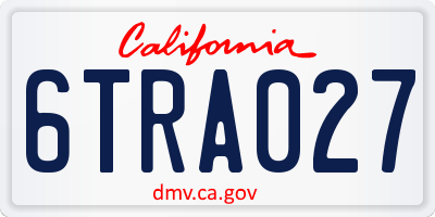 CA license plate 6TRA027