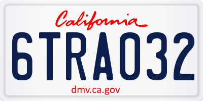 CA license plate 6TRA032