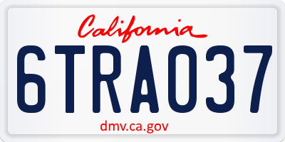 CA license plate 6TRA037