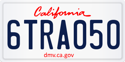 CA license plate 6TRA050
