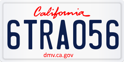 CA license plate 6TRA056