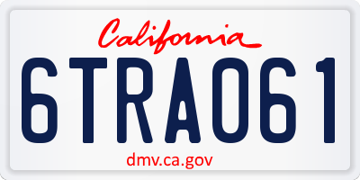 CA license plate 6TRA061