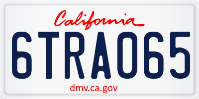 CA license plate 6TRA065