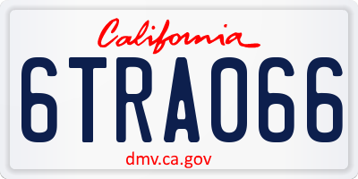 CA license plate 6TRA066