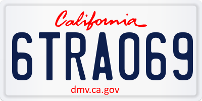 CA license plate 6TRA069
