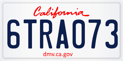 CA license plate 6TRA073