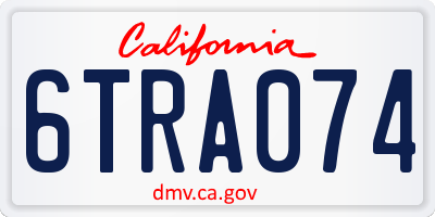 CA license plate 6TRA074