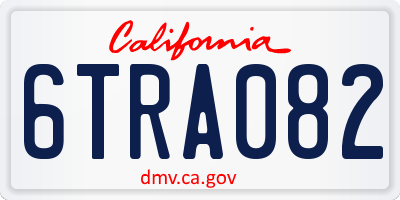 CA license plate 6TRA082