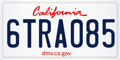 CA license plate 6TRA085
