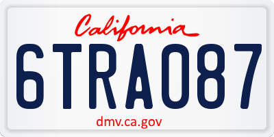 CA license plate 6TRA087