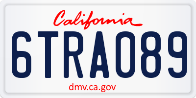 CA license plate 6TRA089