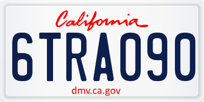CA license plate 6TRA090