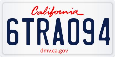 CA license plate 6TRA094