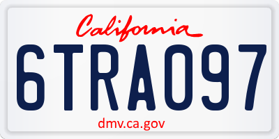 CA license plate 6TRA097