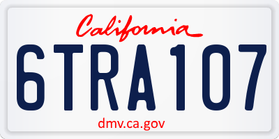 CA license plate 6TRA107