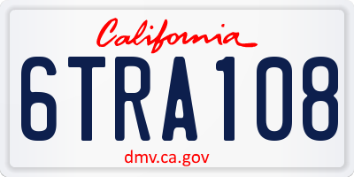 CA license plate 6TRA108