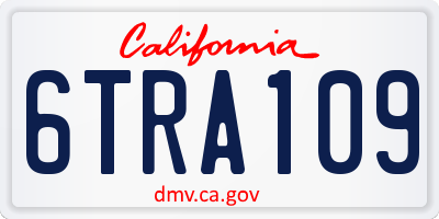 CA license plate 6TRA109