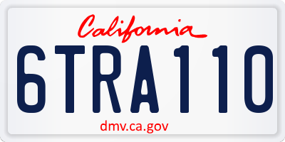 CA license plate 6TRA110