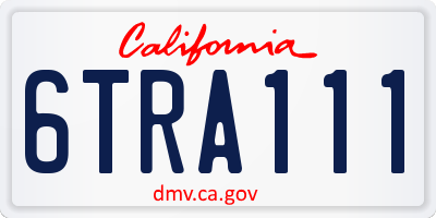 CA license plate 6TRA111