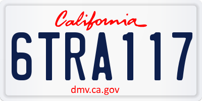 CA license plate 6TRA117