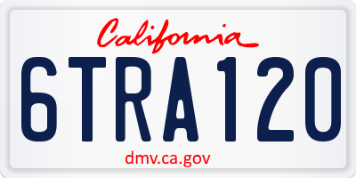 CA license plate 6TRA120